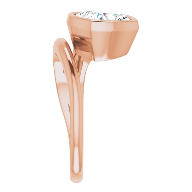 CAMILLA Bezel Solitaire Cushion Engagement Ring - 18K Rose Gold - View 4