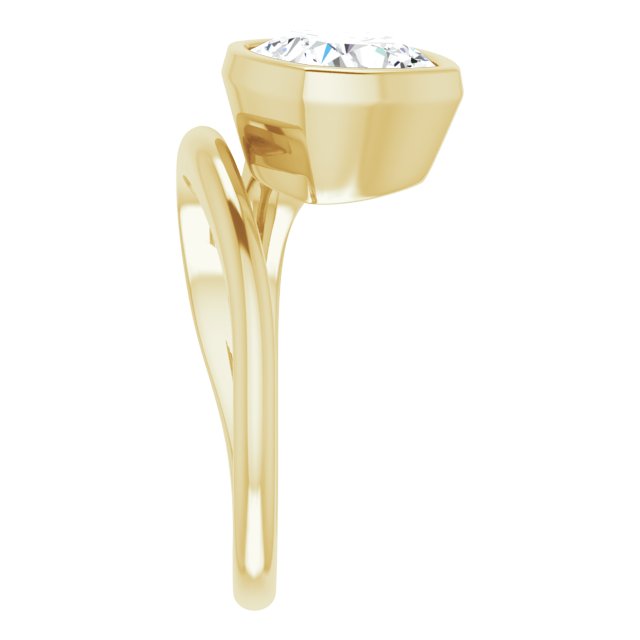 CAMILLA Bezel Solitaire Cushion Engagement Ring - 18K Yellow Gold - View 4