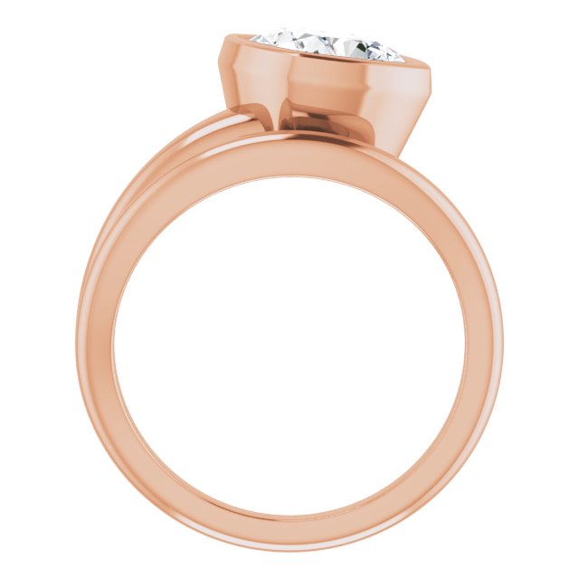 CAMILLA Bezel Solitaire Cushion Engagement Ring - 18K Rose Gold - View 2