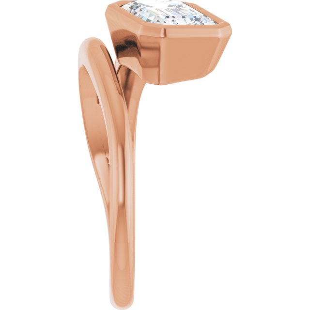 CAMILLA Bezel Solitaire Emerald Engagement Ring - 18K Rose Gold - View 4