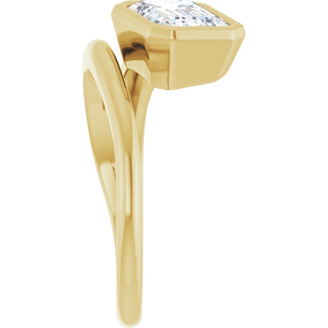 CAMILLA Bezel Solitaire Emerald Engagement Ring - 18K Yellow Gold - View 4