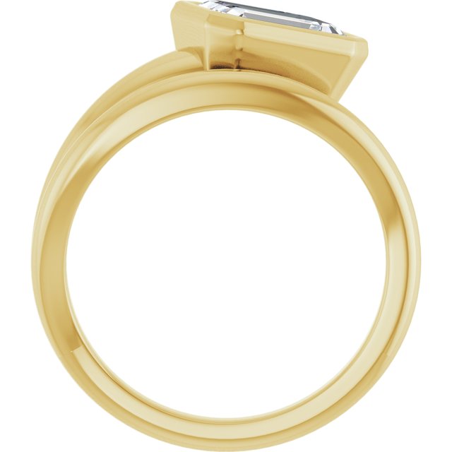 CAMILLA Bezel Solitaire Emerald Engagement Ring - 18K Yellow Gold - View 2