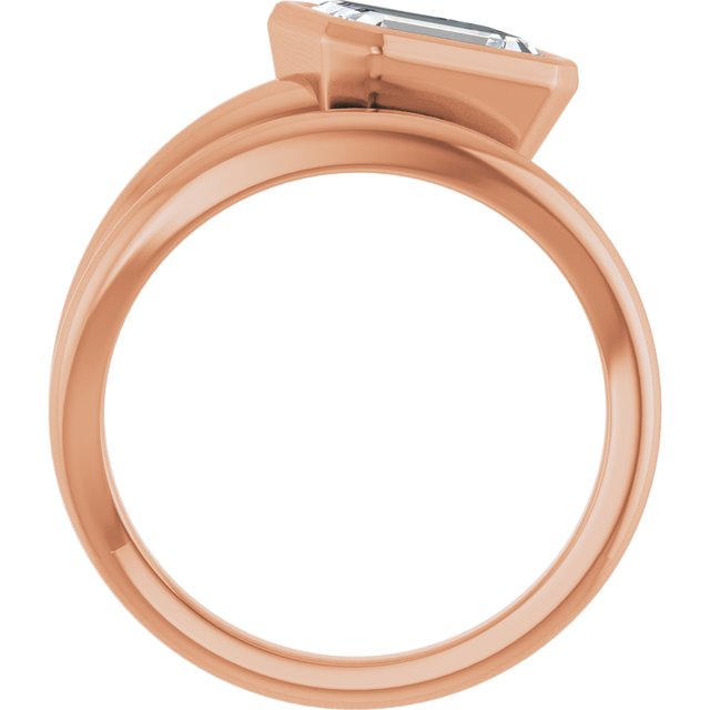 CAMILLA Bezel Solitaire Emerald Engagement Ring - 18K Rose Gold - View 2