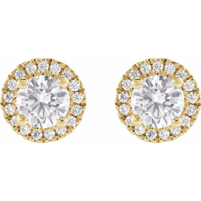 ANGEL Lab-Grown Halo Diamond Stud Earrings Jewelry