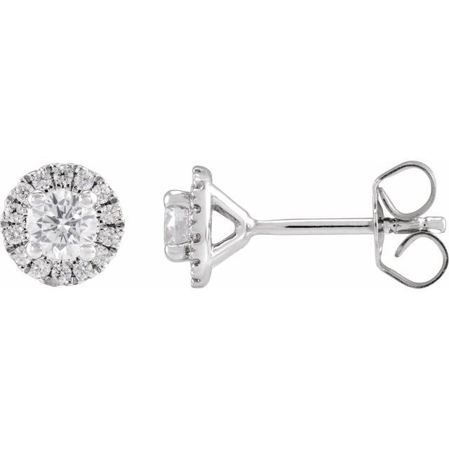 ANGEL Lab-Grown Halo Diamond Stud Earrings Jewelry