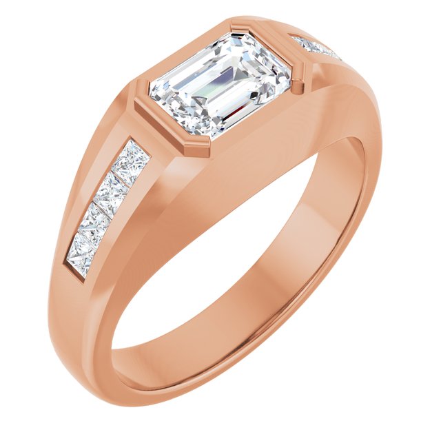 LEONIDIS Emerald Cut Diamond Men's Engagement Ring