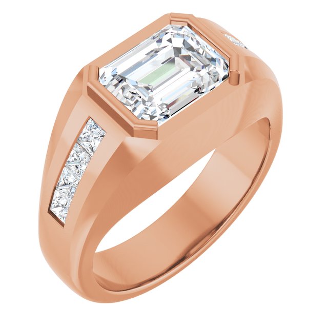 LEONIDIS Emerald Cut Diamond Men's Engagement Ring