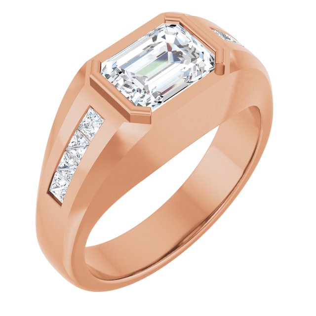 LEONIDIS Emerald Cut Diamond Men's Engagement Ring