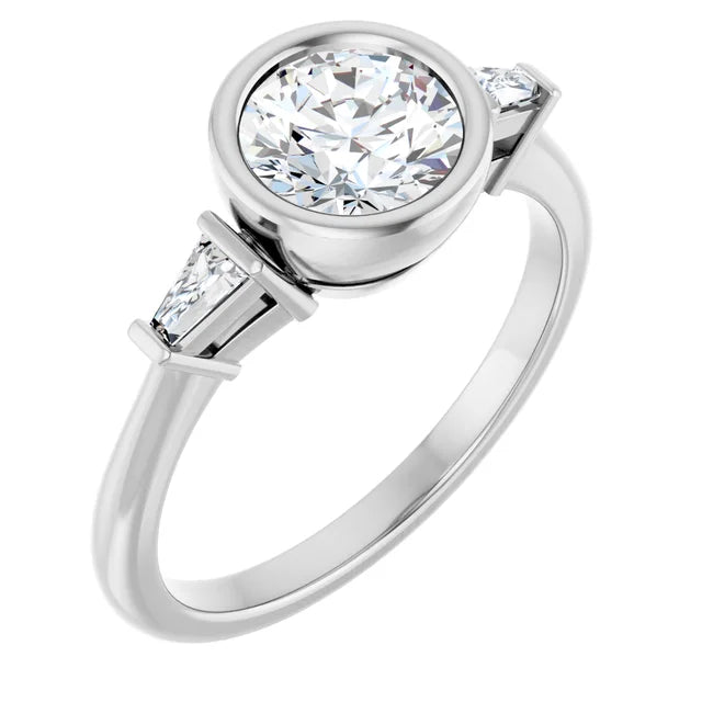 Lab Grown Gemstone and Diamond Round Cut Ring