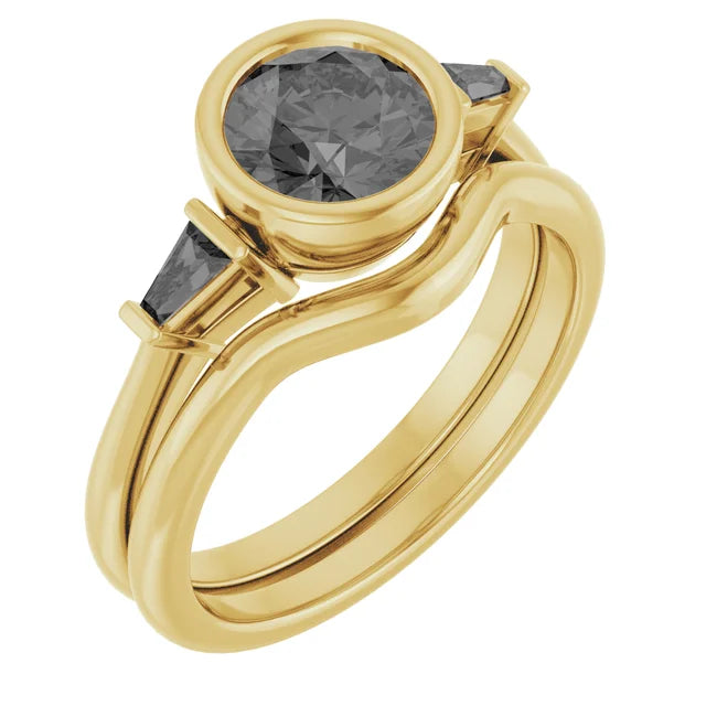 Lab Grown Gemstone and Diamond Round Cut Ring