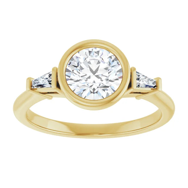 Lab Grown Gemstone and Diamond Round Cut Ring