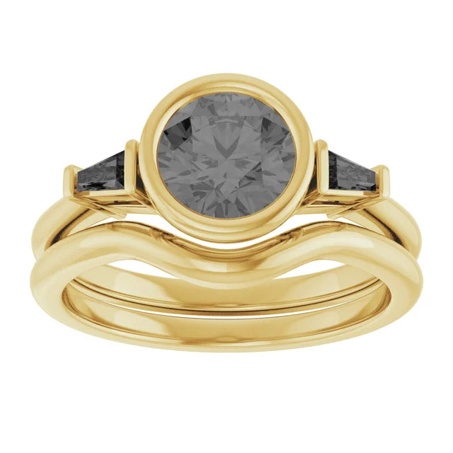 Lab Grown Gemstone and Diamond Round Cut Ring