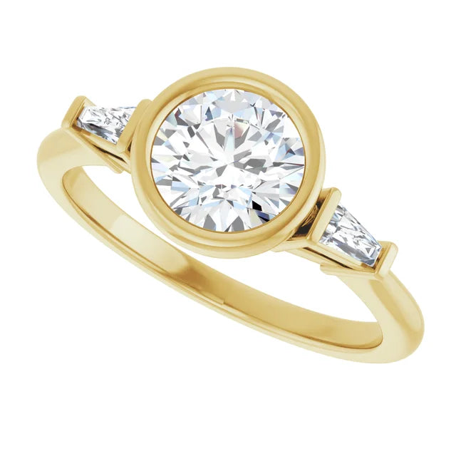 Lab Grown Gemstone and Diamond Round Cut Ring