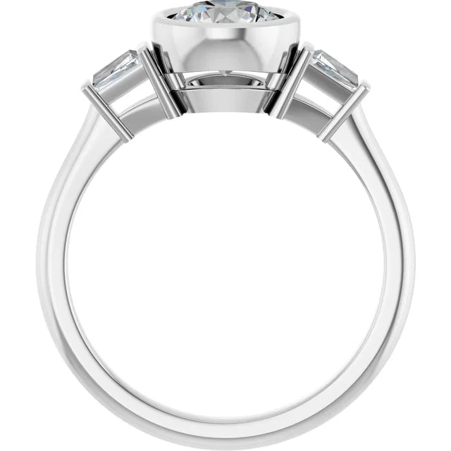 Lab Grown Gemstone and Diamond Round Cut Ring