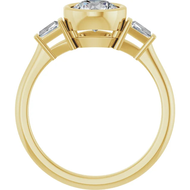 Lab Grown Gemstone and Diamond Round Cut Ring