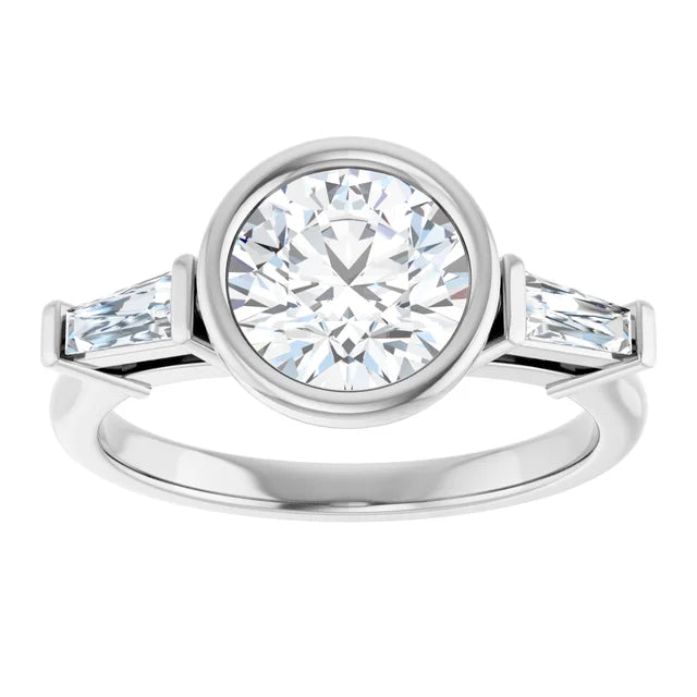 Lab Grown Gemstone and Diamond Round Cut Ring