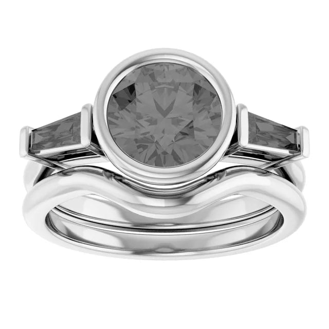 Lab Grown Gemstone and Diamond Round Cut Ring