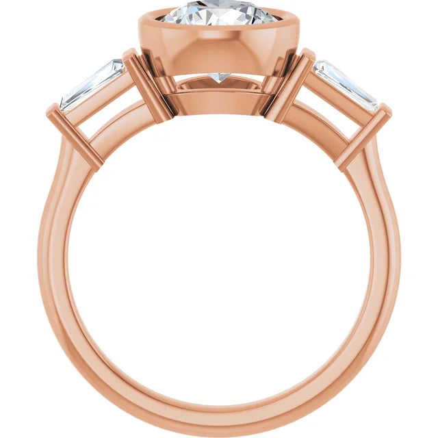Lab Grown Gemstone and Diamond Round Cut Ring