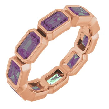 MADONNA Emerald cut eternity band