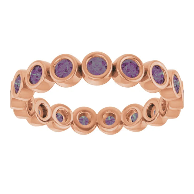 10K Rose 1/2 CTW Lab-Grown Diamond  Eternity Band