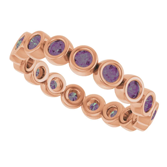 10K Rose 1/2 CTW Lab-Grown Diamond  Eternity Band
