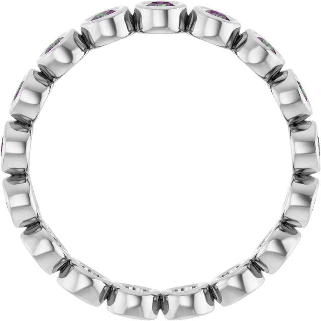 10K Rose 1/2 CTW Lab-Grown Diamond  Eternity Band