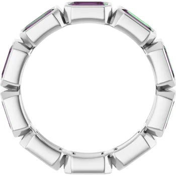 MADONNA Emerald cut eternity band