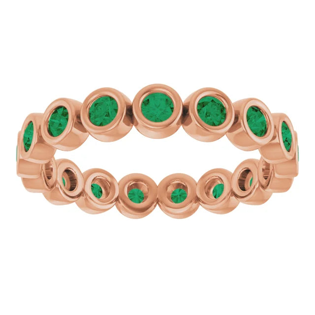 10K Rose 1/2 CTW Lab-Grown Diamond  Eternity Band