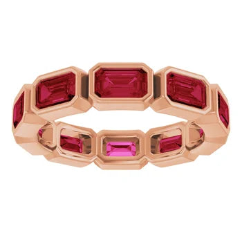 MADONNA Emerald cut eternity band