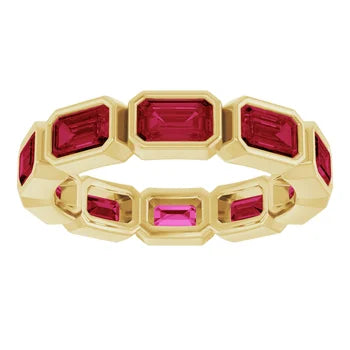 MADONNA Emerald cut eternity band