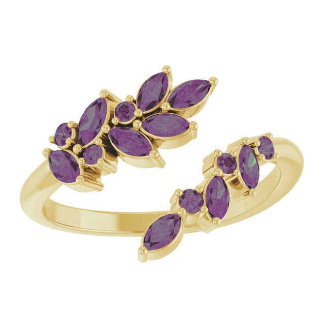 FEATHER Marquise and Round Diamond Ring