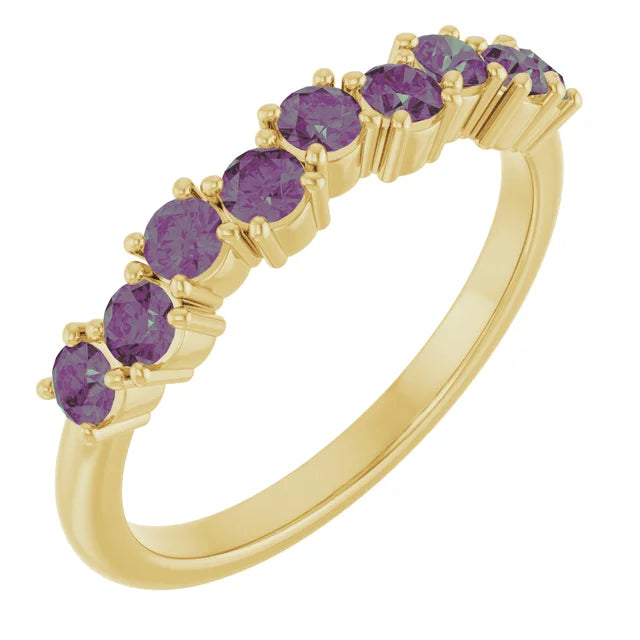 10K Yellow 9/10 CTW Lab-Grown Diamond Anniversary Band