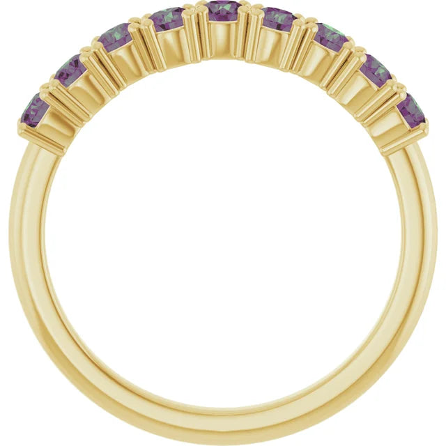 10K Yellow 9/10 CTW Lab-Grown Diamond Anniversary Band