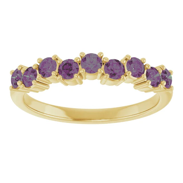 10K Yellow 9/10 CTW Lab-Grown Diamond Anniversary Band