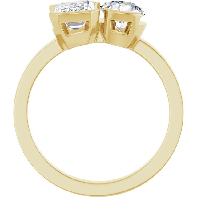 EMILY Toi Et Moi Two-Stone Emerald Cut Engagement Ring