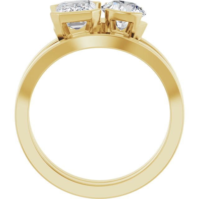 EMILY Toi Et Moi Two-Stone Emerald Cut Engagement Ring