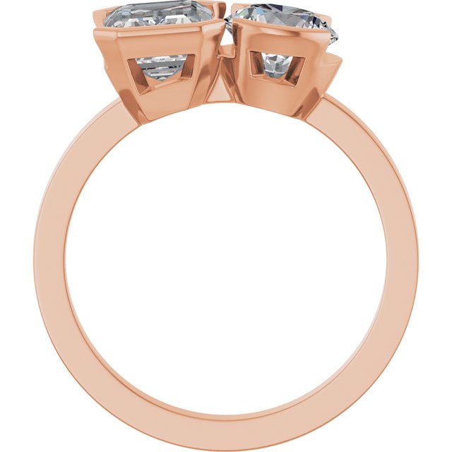 EMILY Toi Et Moi Two-Stone Emerald Cut Engagement Ring