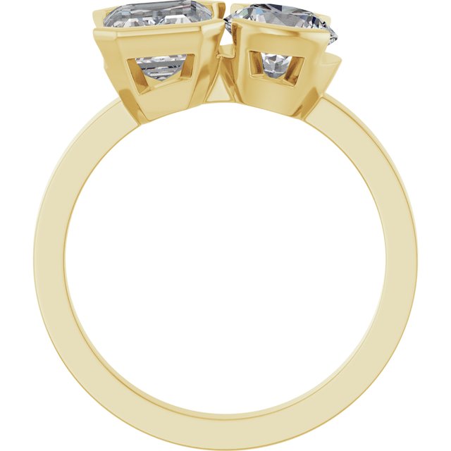 EMILY Toi Et Moi Two-Stone Emerald Cut Engagement Ring