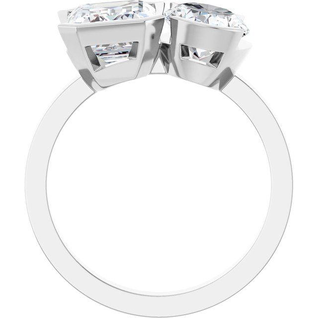 EMILY Toi Et Moi Two-Stone Emerald Cut Engagement Ring