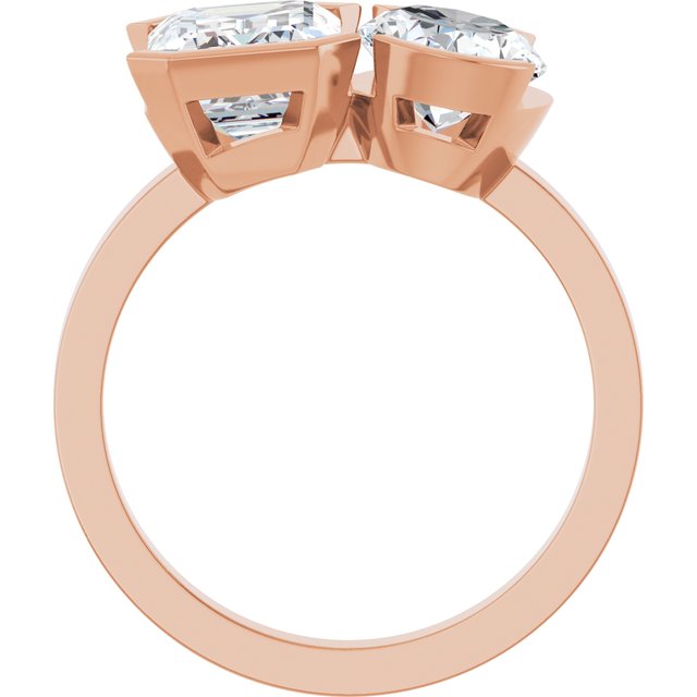 EMILY Toi Et Moi Two-Stone Emerald Cut Engagement Ring