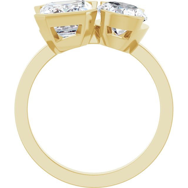 EMILY Toi Et Moi Two-Stone Emerald Cut Engagement Ring