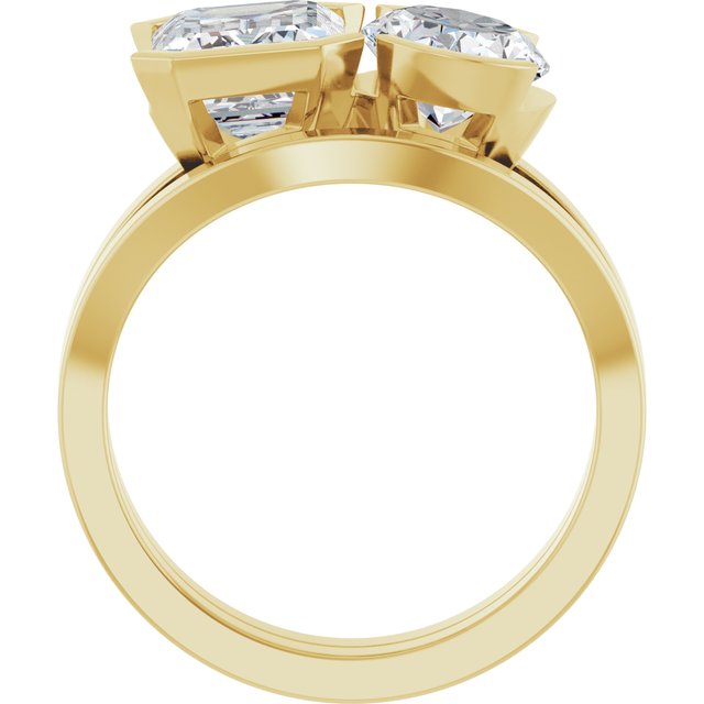 EMILY Toi Et Moi Two-Stone Emerald Cut Engagement Ring