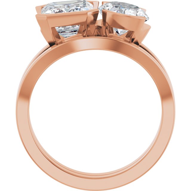 EMILY Toi Et Moi Two-Stone Emerald Cut Engagement Ring