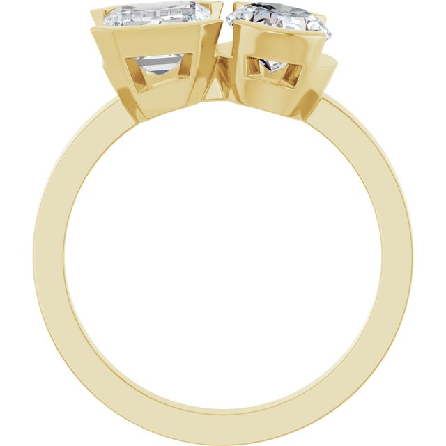 EMILY Toi Et Moi Two-Stone Emerald Cut Engagement Ring