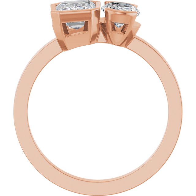 EMILY Toi Et Moi Two-Stone Emerald Cut Engagement Ring