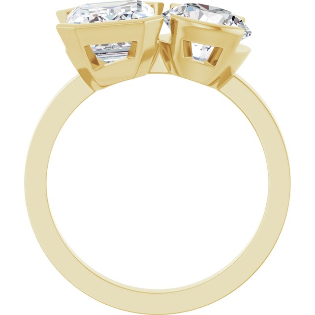 EMILY Toi Et Moi Two-Stone Emerald Cut Engagement Ring