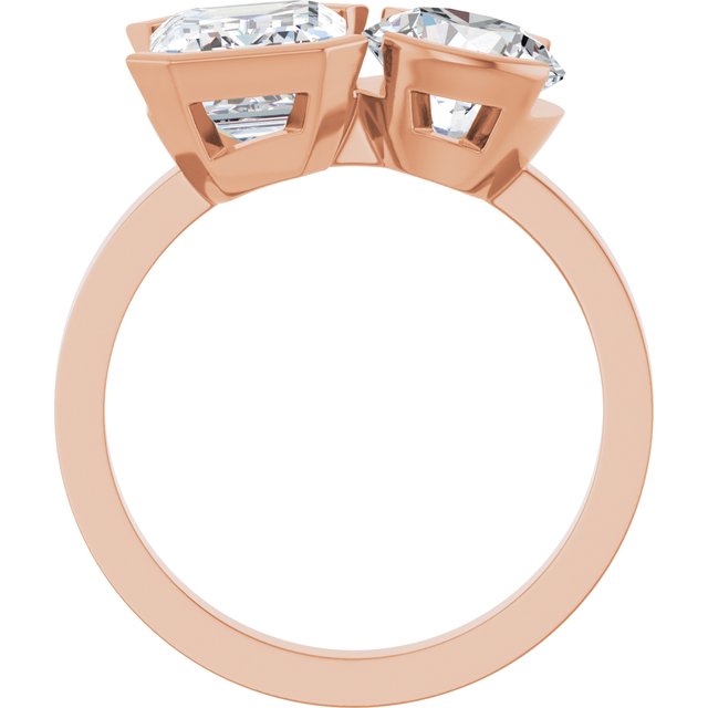EMILY Toi Et Moi Two-Stone Emerald Cut Engagement Ring