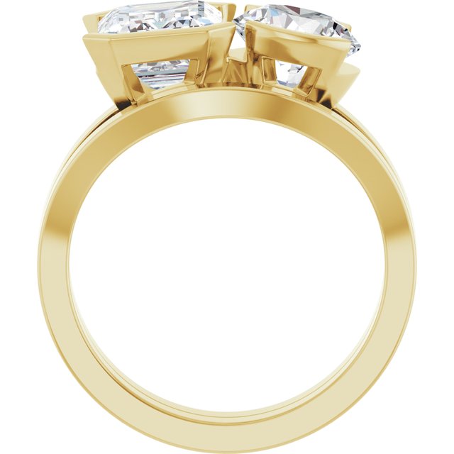 EMILY Toi Et Moi Two-Stone Emerald Cut Engagement Ring