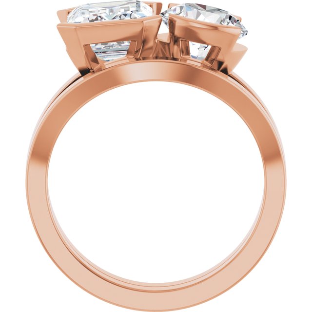 EMILY Toi Et Moi Two-Stone Emerald Cut Engagement Ring
