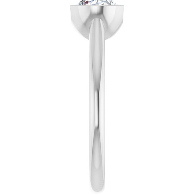 AVA Solitaire Oval Engagement Ring with Half-Bezel - Platinum - View 4
